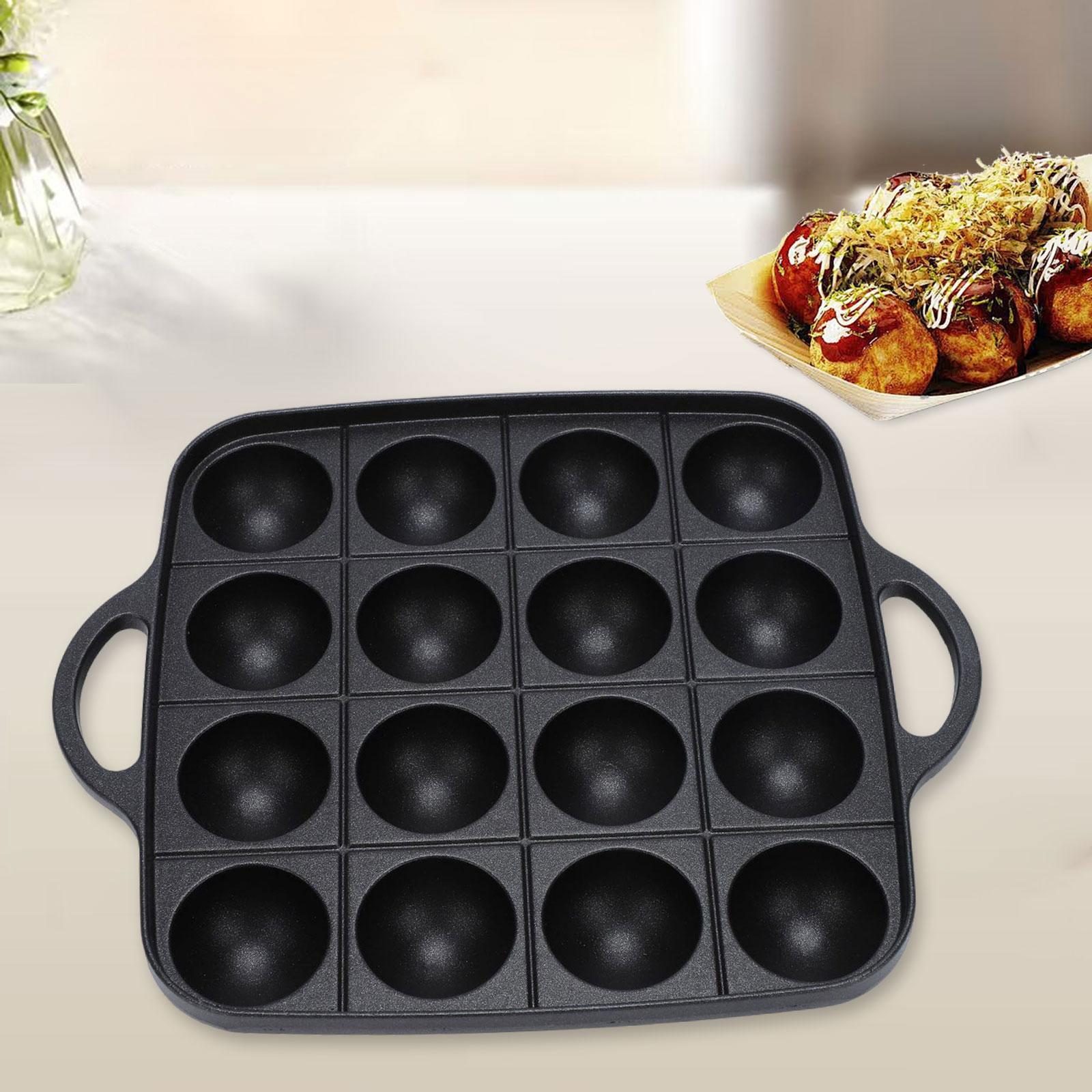 Takoyaki Grill Plate - たこ焼きグリルパン 16 空洞お手入れ簡単多目的調理プレートたこ焼きボールメーカーミートボールベーキングトレイキャンプ用
