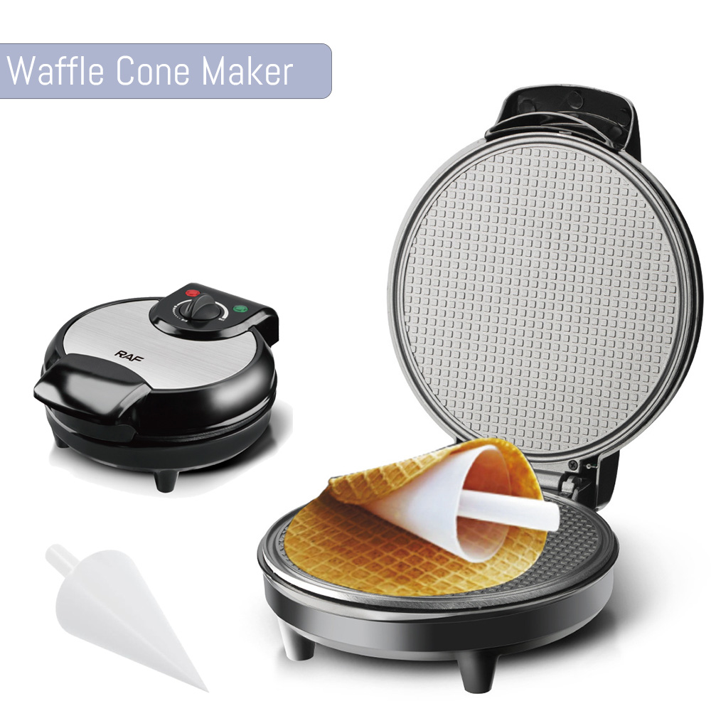 Waffle Cone Maker - ブラウニングコントロール付き電気ワッフルコーンメーカーマシン、ノンスティックワッフルボウルメーカー、アイスクリームコーンメーカー