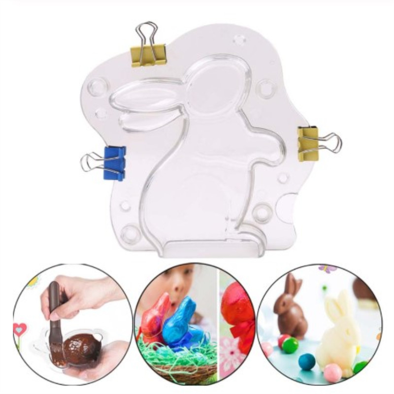 Bunny Cake Mold - 新しい 3D ウサギの形のチョコレート型再利用可能なイースターバニーキャンディ型シュガーペースト型ケーキデコレーションツール Diy イースターケーキ
