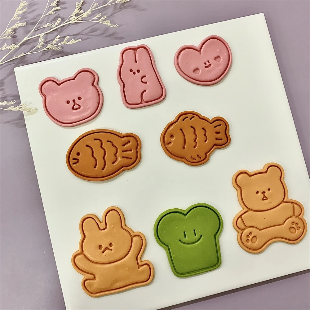 かわいい動物クッキーエンボススタンプ魚クマウサギケーキ型愛ハ - Bunny Cake Mold のレビューと価格
