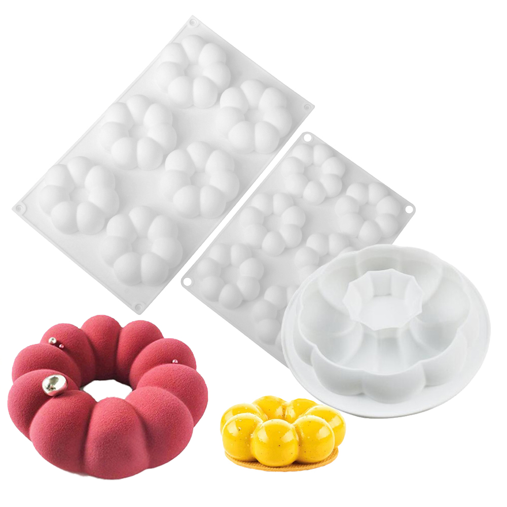 1または6個の花びら型ドーナツデザインムースケーキ型フレンチ - Donut Mold Silicone のレビューと価格