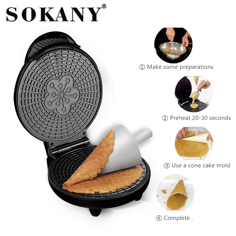 電気クリスピーエッグロールメーカー家庭用朝食エッグロールマシ - Waffle Cone Maker のレビューと価格