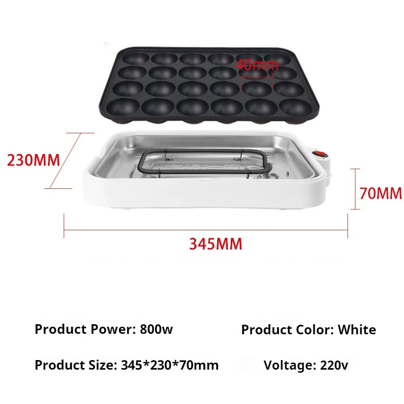 220V ちびまる子ベーキングマシン家庭用電気たこ焼きメーカ - Takoyaki Grill Plate のレビューと価格