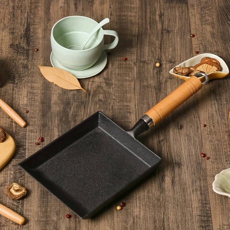 日本の鋳鉄フライパン、黒のタマゴヤキオムレツ、焦げ付き防止鍋 - Mini Pancake Griddle のレビューと価格