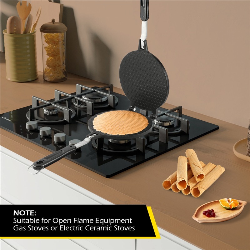 22センチメートルノンスティック卵ロールワッフルメーカーベー - Waffle Cone Maker のレビューと価格