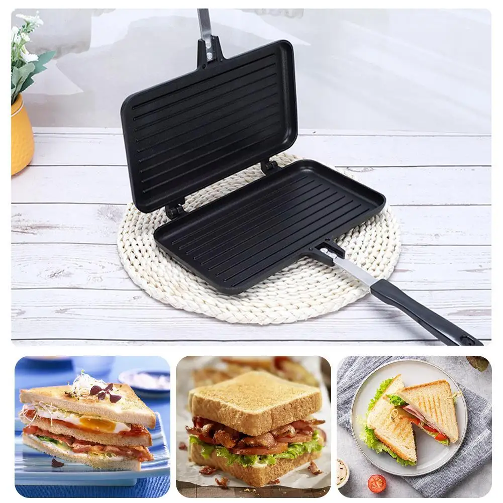 両面フライパンノンスティックサンドイッチメーカーワッフルパン - Mini Pancake Griddle のレビューと価格