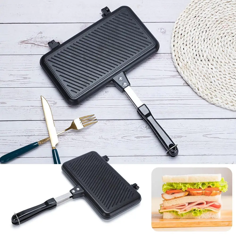 両面フライパンノンスティックサンドイッチメーカーワッフルパン - Mini Pancake Griddle のレビューと価格