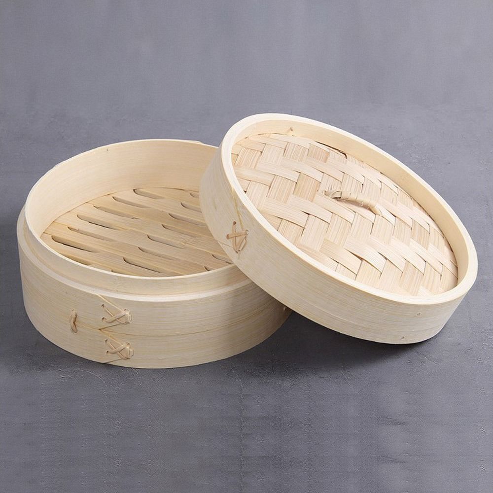 中華蒸し器 竹製蒸し器 蓋付き 点心調理用蒸し器 餃子蒸し器 - Bao Steamer Bamboo のレビューと価格