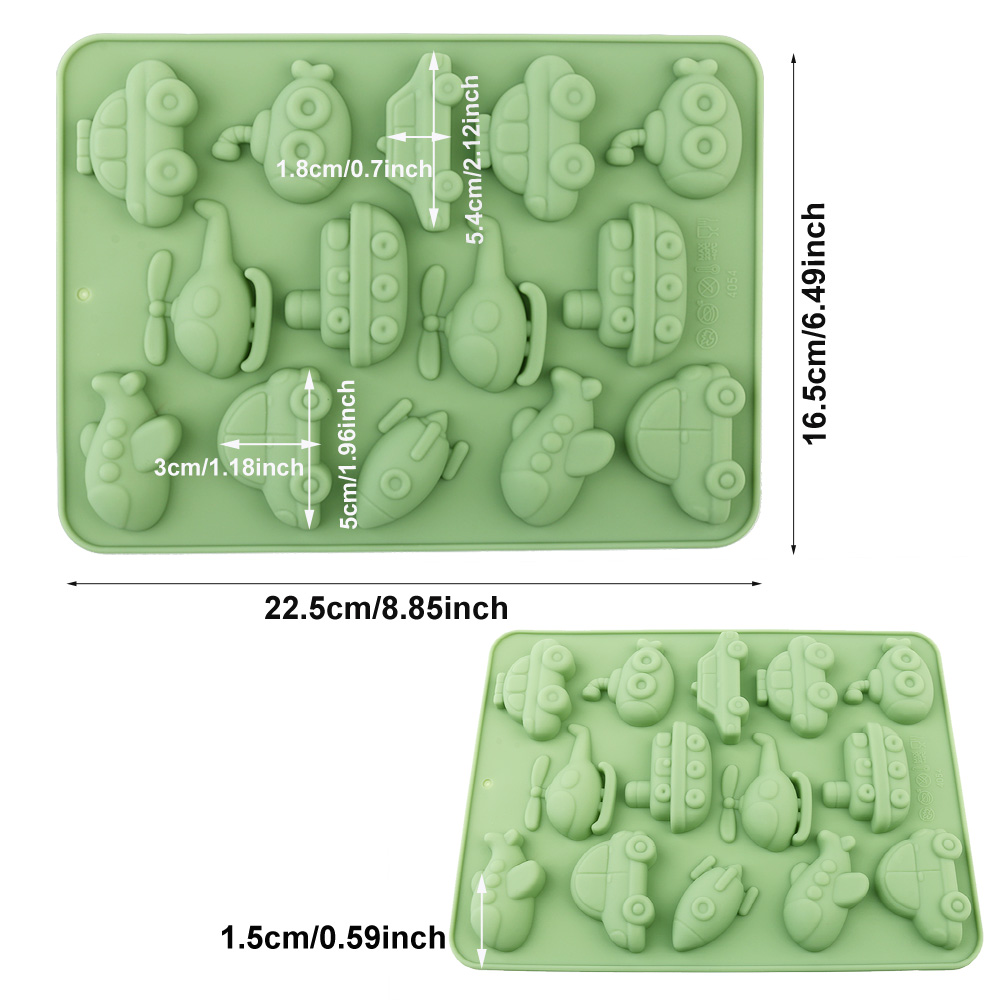 車、飛行機、その他の乗り物の形をしたシリコンキャンディ型、チ - Bunny Cake Mold のレビューと価格