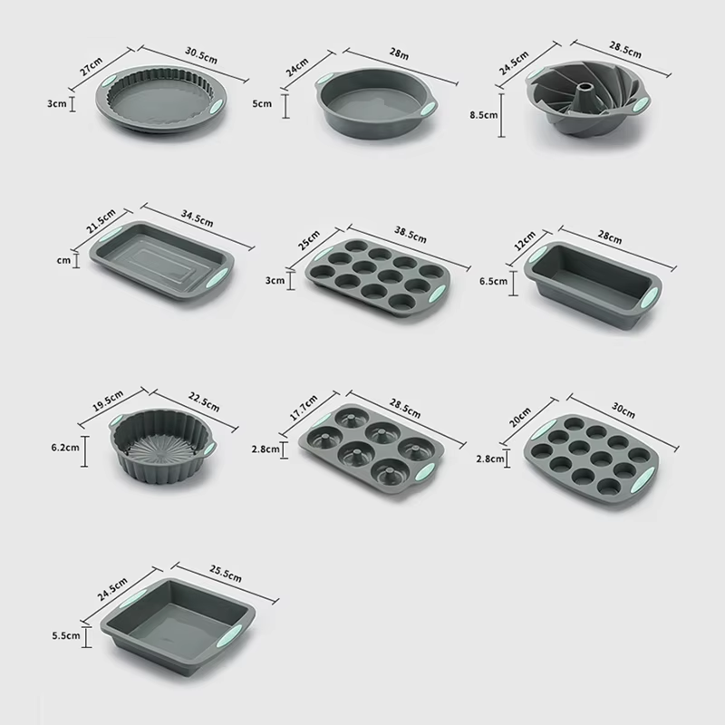シリコン製溝付きケーキ型、ノンスティックキッチンオーブンベー - Donut Mold Silicone のレビューと価格